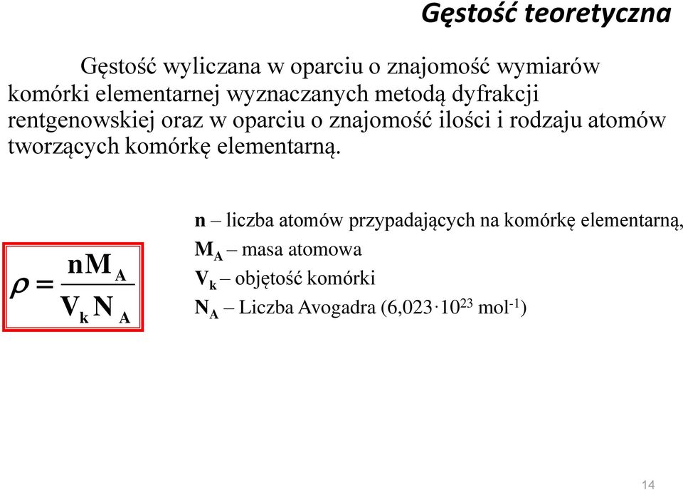 atoów tworzących koórkę eleentarną.