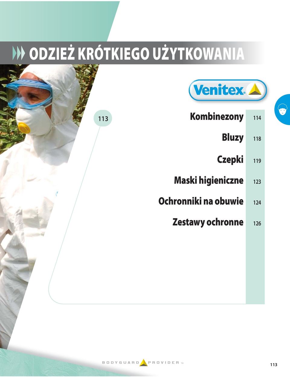 Ochronniki na obuwie 124 Zestawy ochronne 126