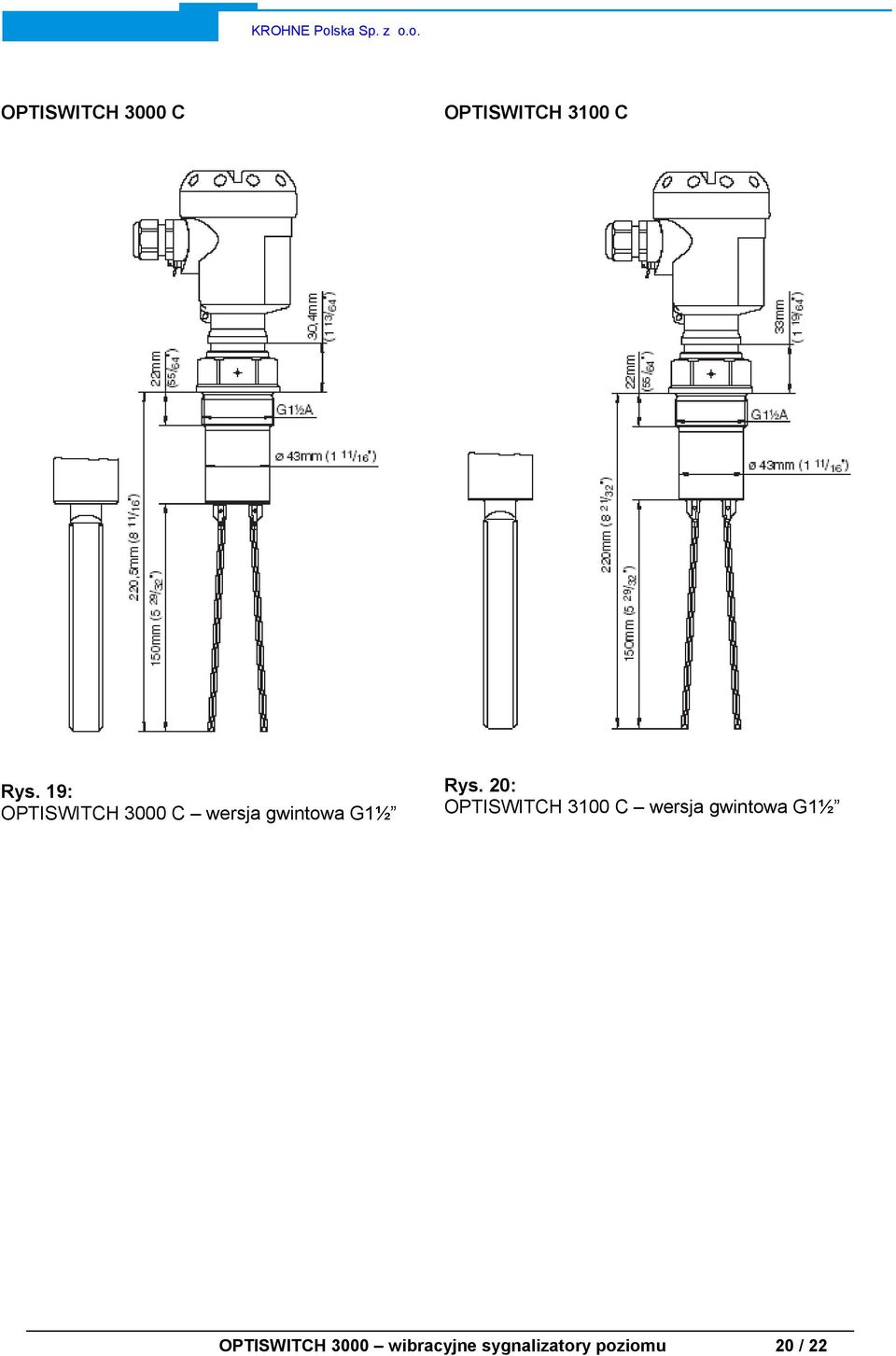 20: OPTISWITCH 3100 C wersja gwintowa G1½