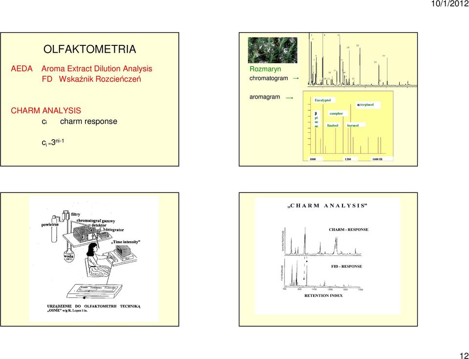 ANALYSIS ci charm response aromagram Eucalyptol β pi ne