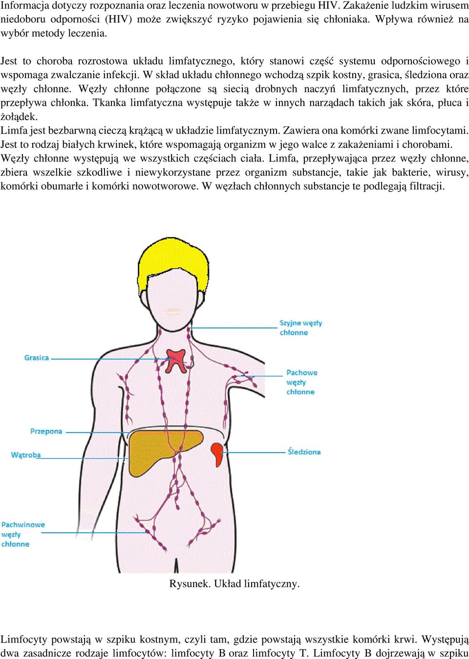 W skład układu chłonnego wchodzą szpik kostny, grasica, śledziona oraz węzły chłonne. Węzły chłonne połączone są siecią drobnych naczyń limfatycznych, przez które przepływa chłonka.