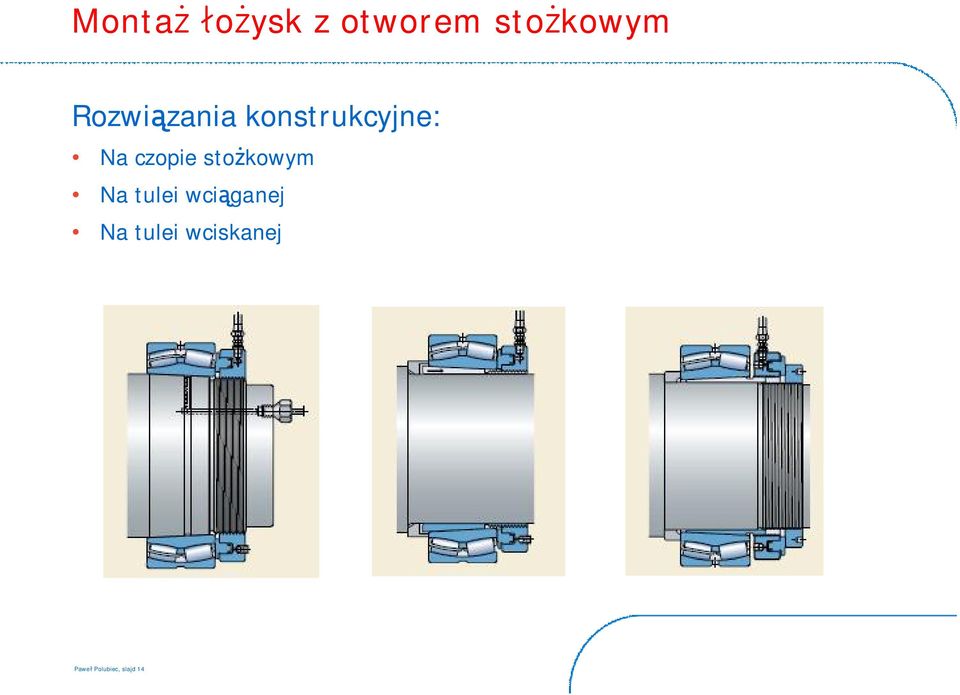 czopie stożkowym Na tulei wciąganej