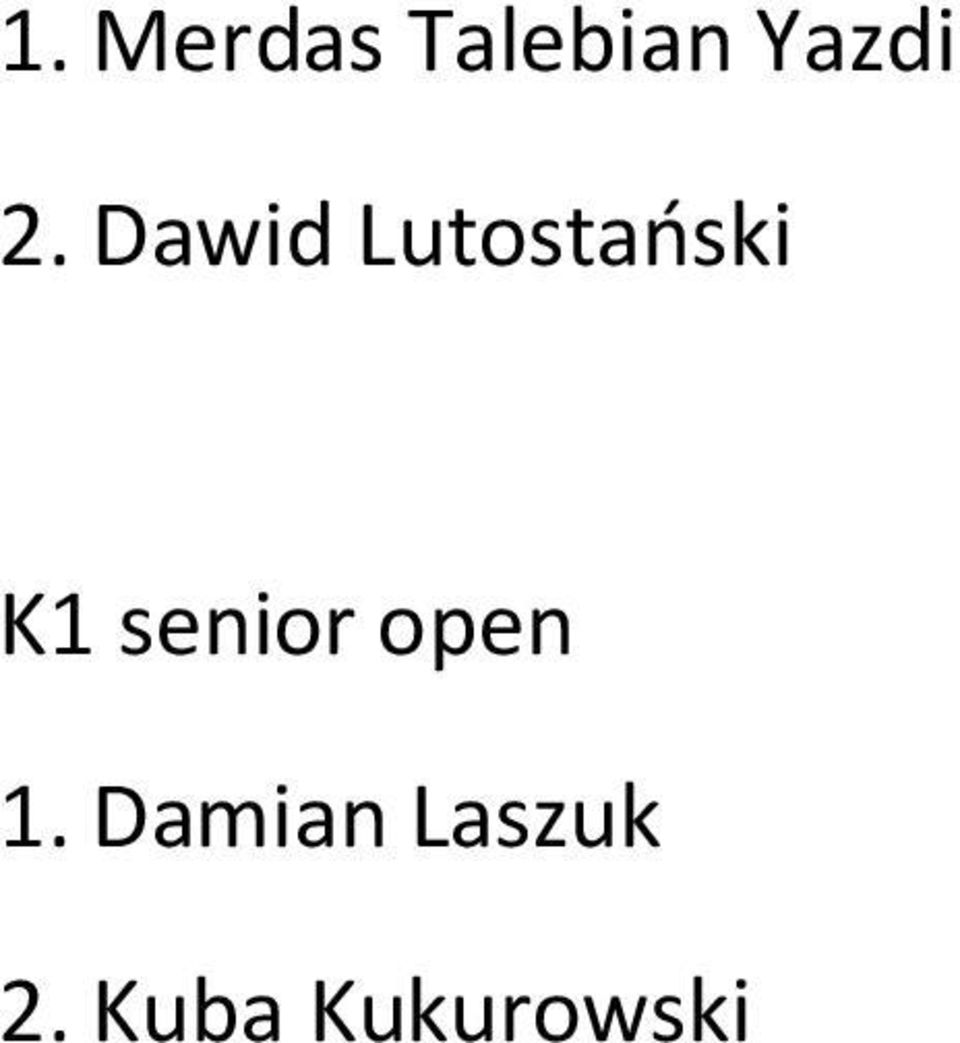 Dawid Lutostański K1