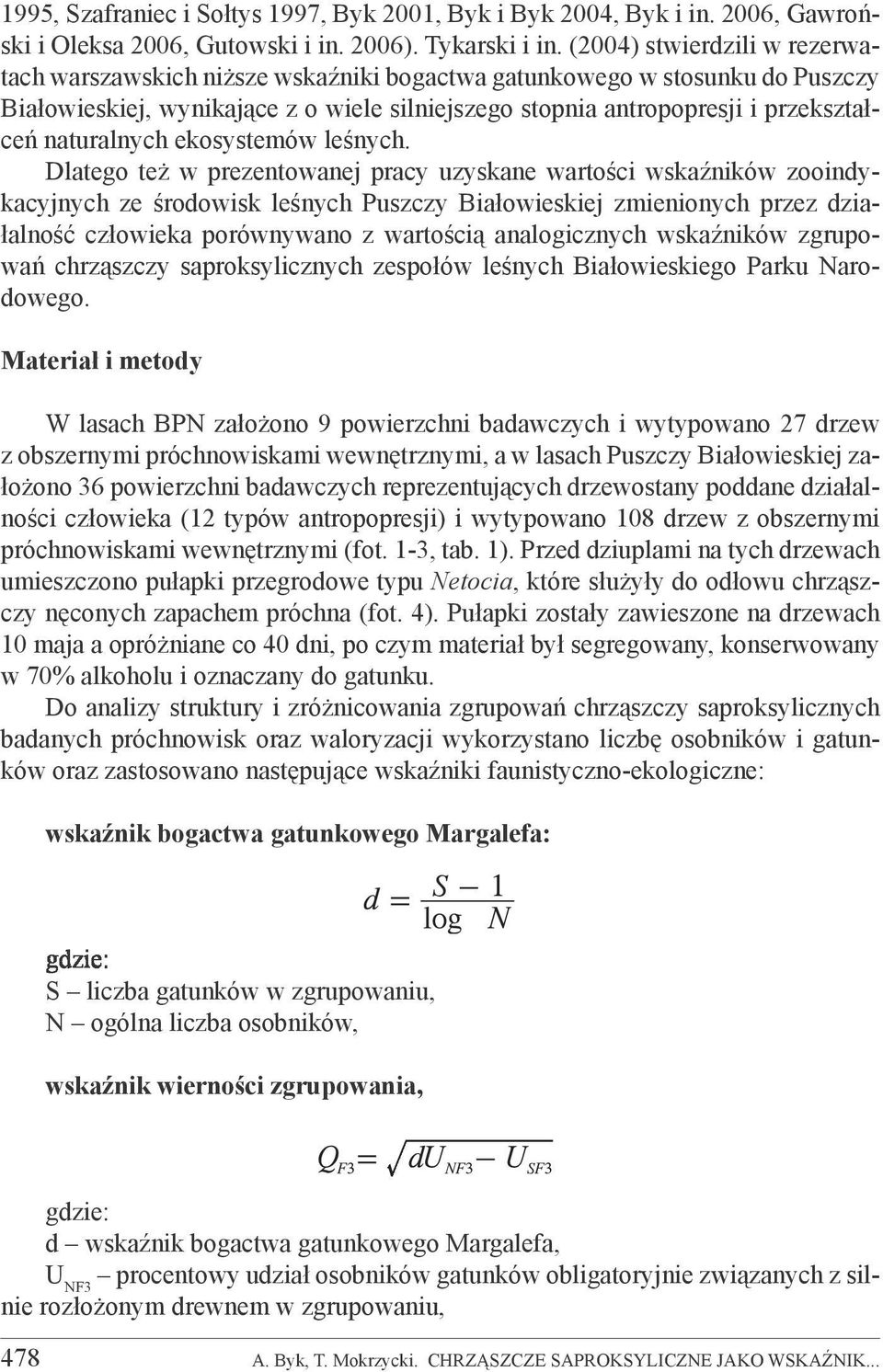 naturalnych ekosystemów leśnych.