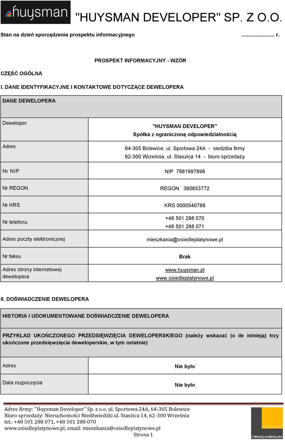 Sportowa 24A - siedziba firmy 62-300 Września, ul.