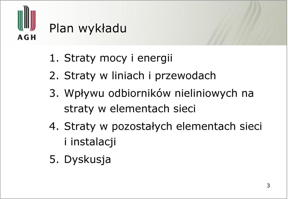Wpływu odbiorników nieliniowych na straty w
