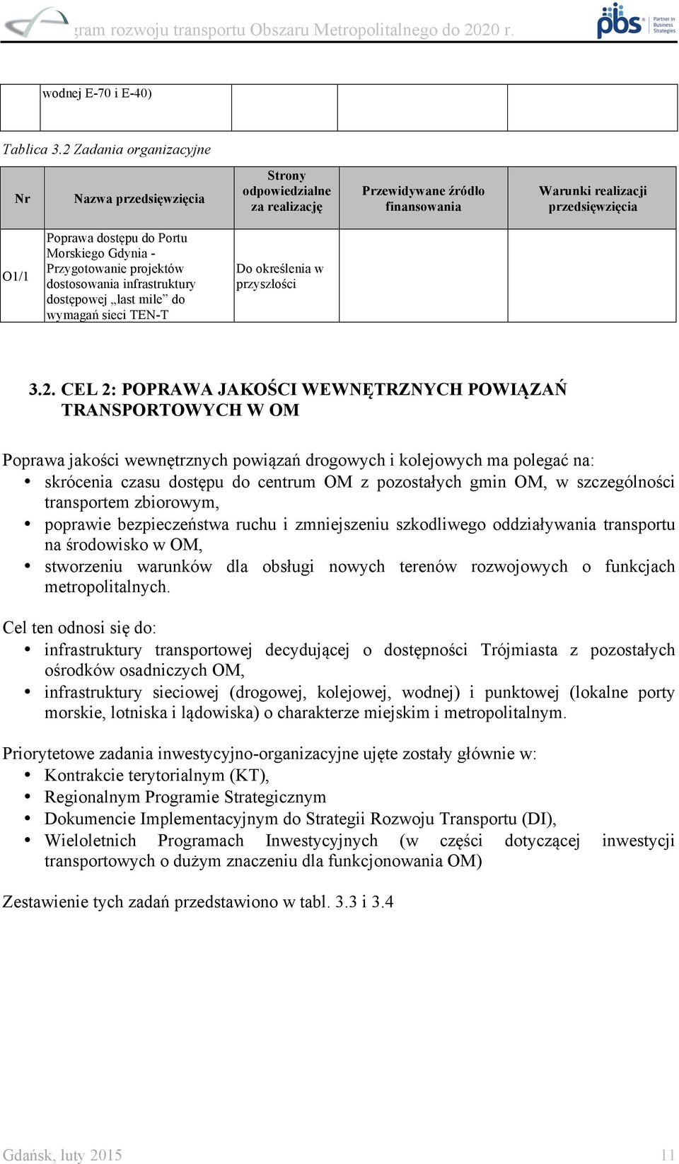 - Przygotowanie projektów dostosowania infrastruktury dostępowej last mile do wymagań sieci TEN-T Do określenia w 3.2.
