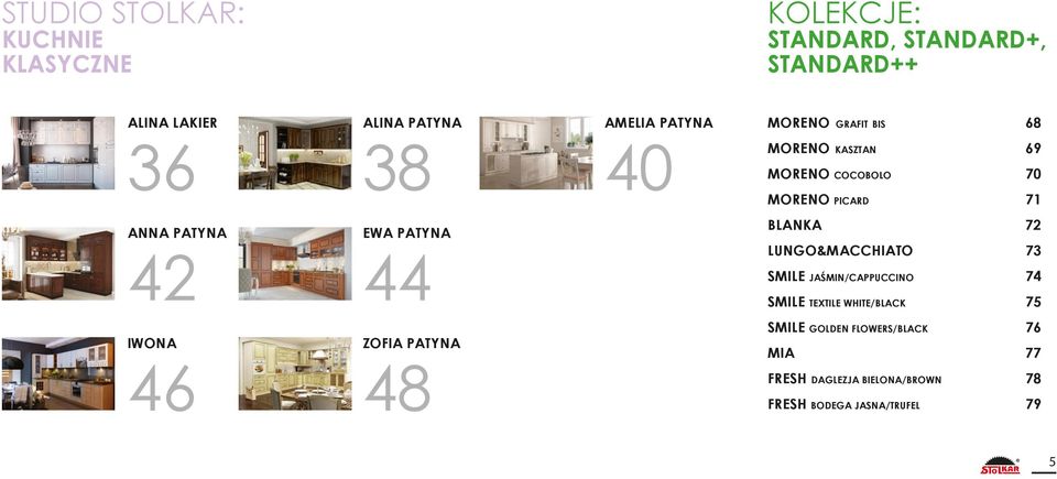 EWA PATYNA 44 BLANKA 72 LUNGO&MACCHIATO 73 SMILE JAŚMIN/CAPPUCCINO 74 SMILE TEXTILE WHITE/BLACK 75 IWONA 46