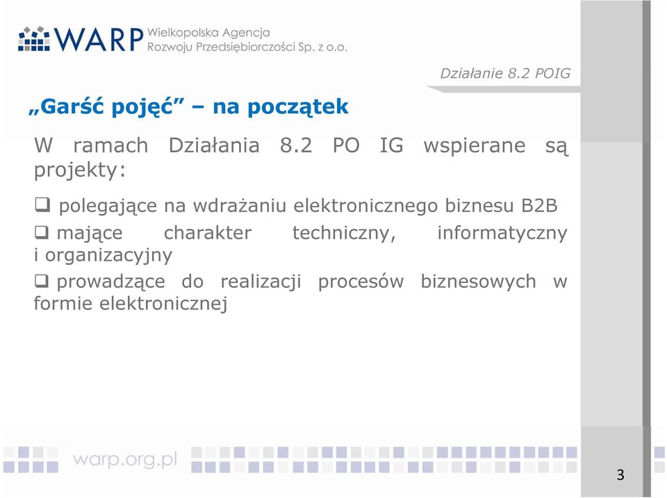 elektronicznego biznesu B2B mające charakter techniczny,