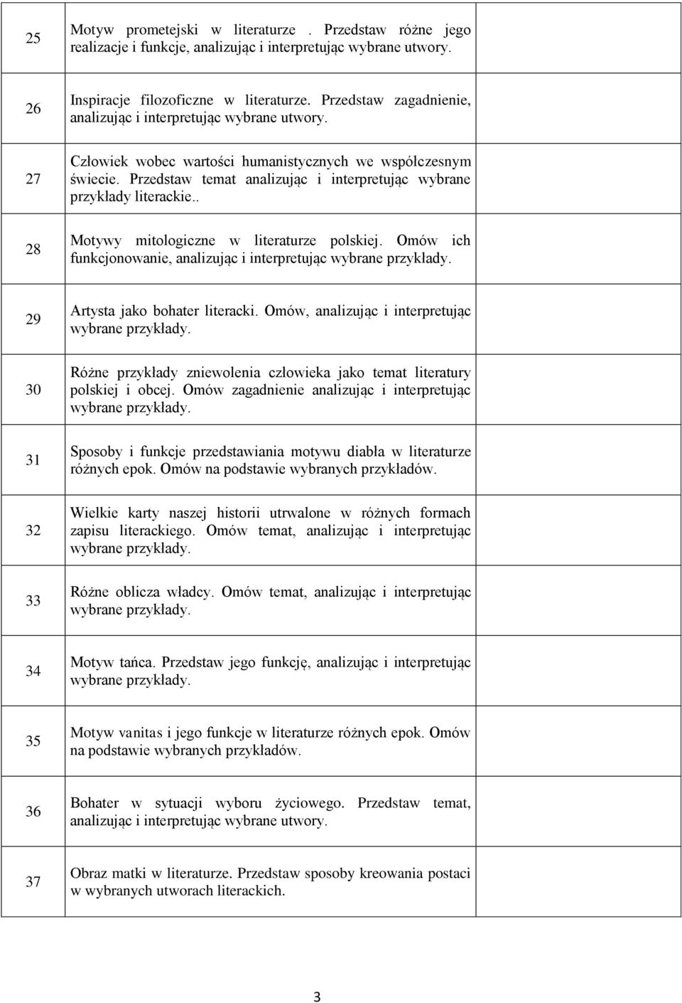 Przedstaw temat analizując i interpretując wybrane przykłady literackie.. 28 Motywy mitologiczne w literaturze polskiej.