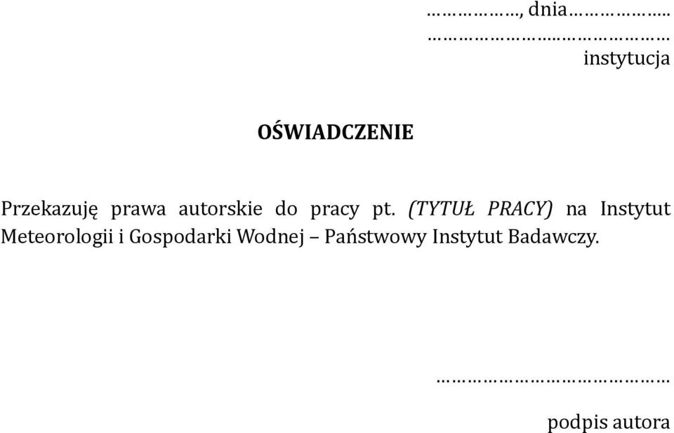 prawa autorskie do pracy pt.