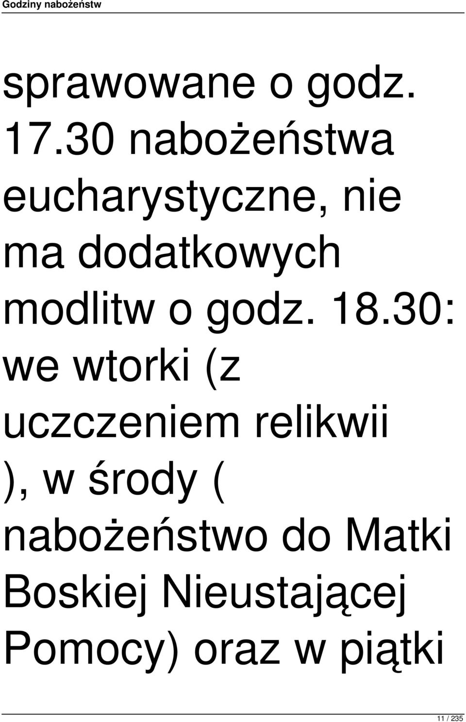 modlitw o godz. 18.