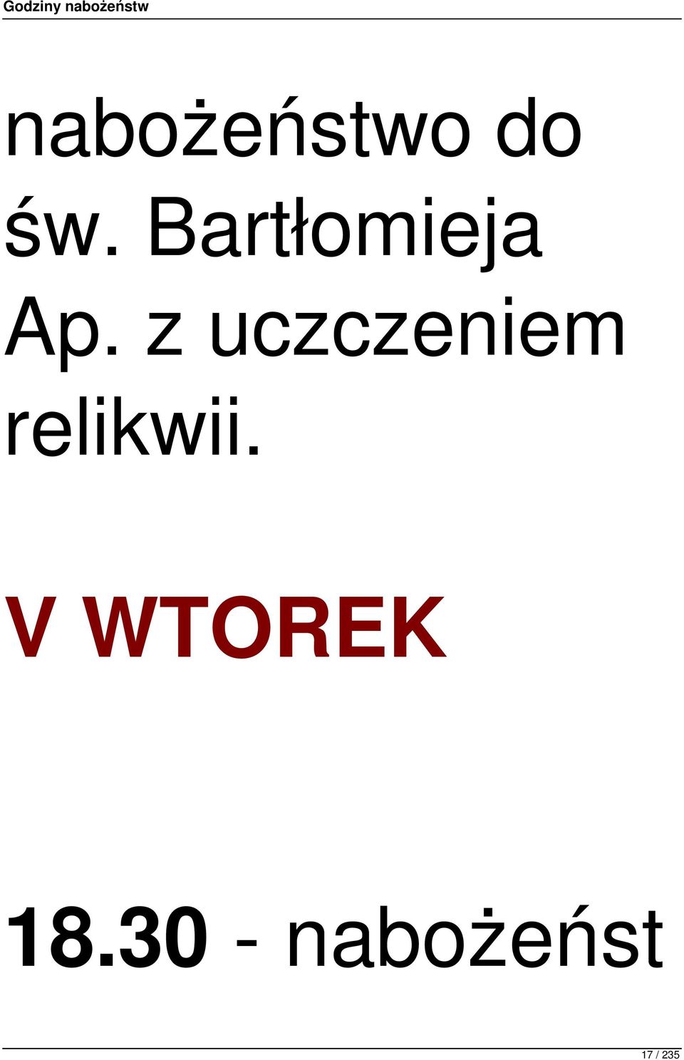 z uczczeniem relikwii.
