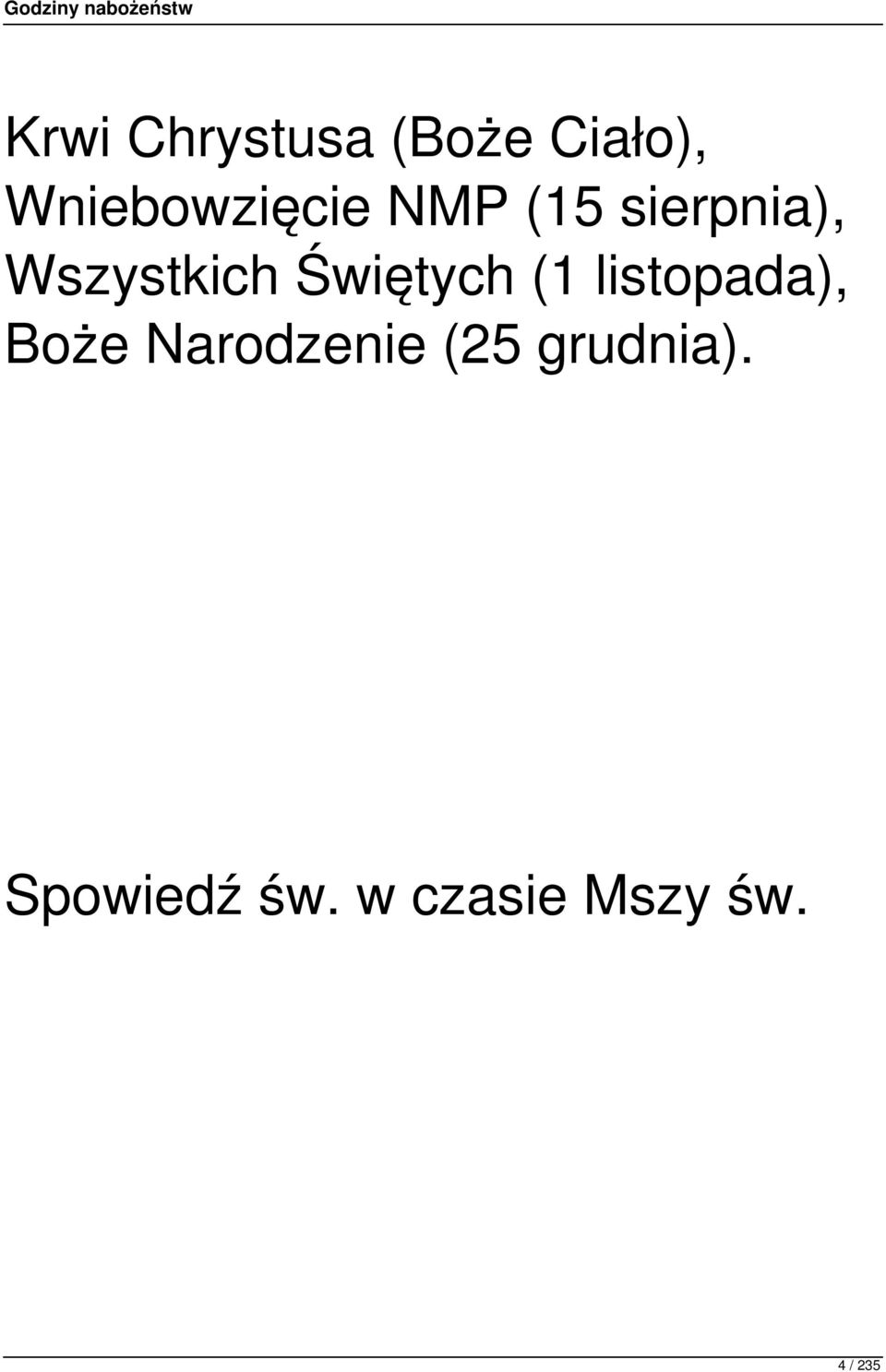 Wszystkich Świętych (1 listopada), Boże