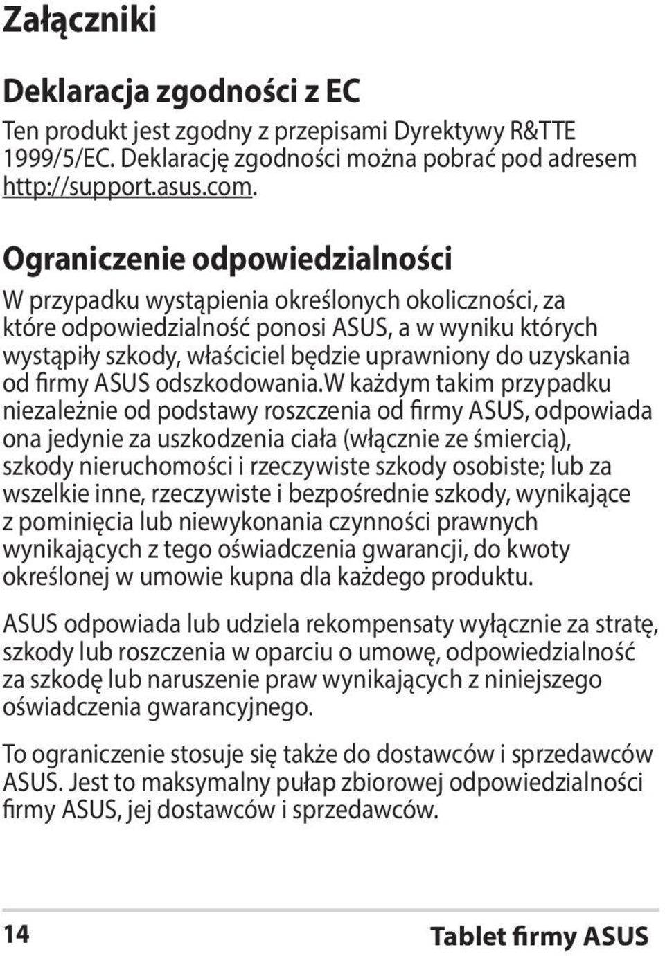 od firmy ASUS odszkodowania.