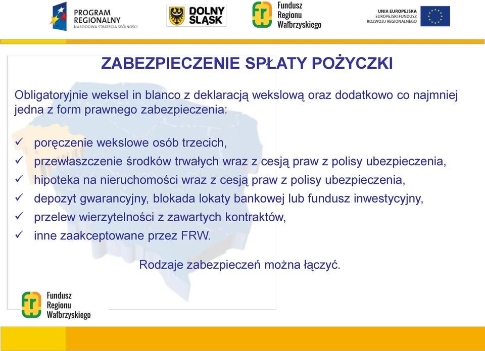 ubezpieczenia, hipoteka na nieruchomości wraz z cesją praw z polisy ubezpieczenia, depozyt gwarancyjny, blokada lokaty bankowej