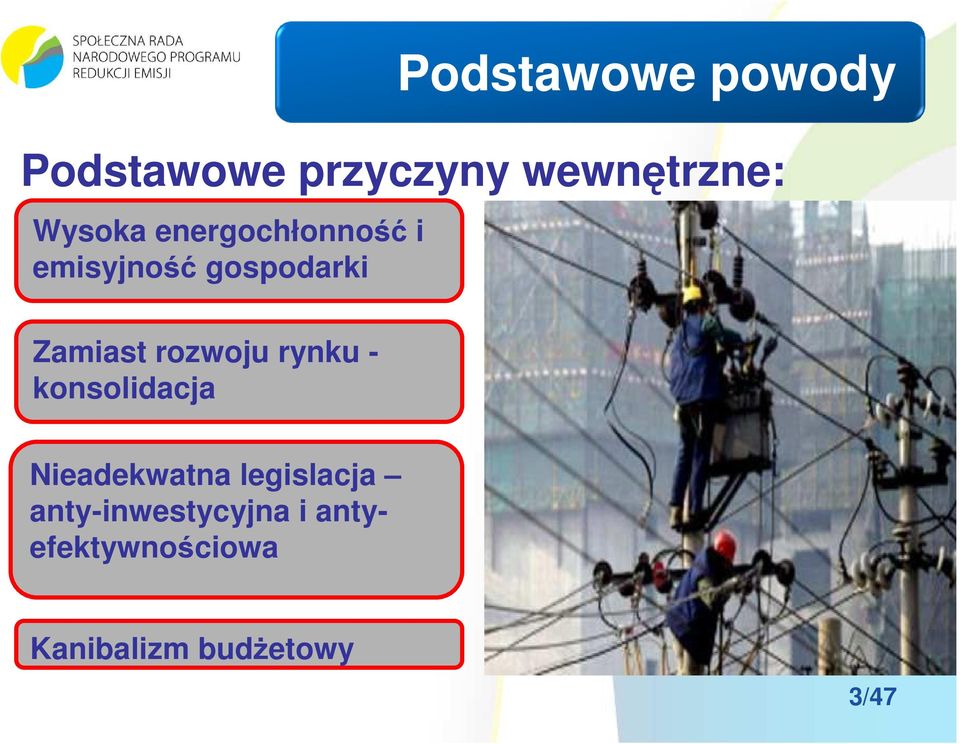 rozwoju rynku - konsolidacja Nieadekwatna legislacja