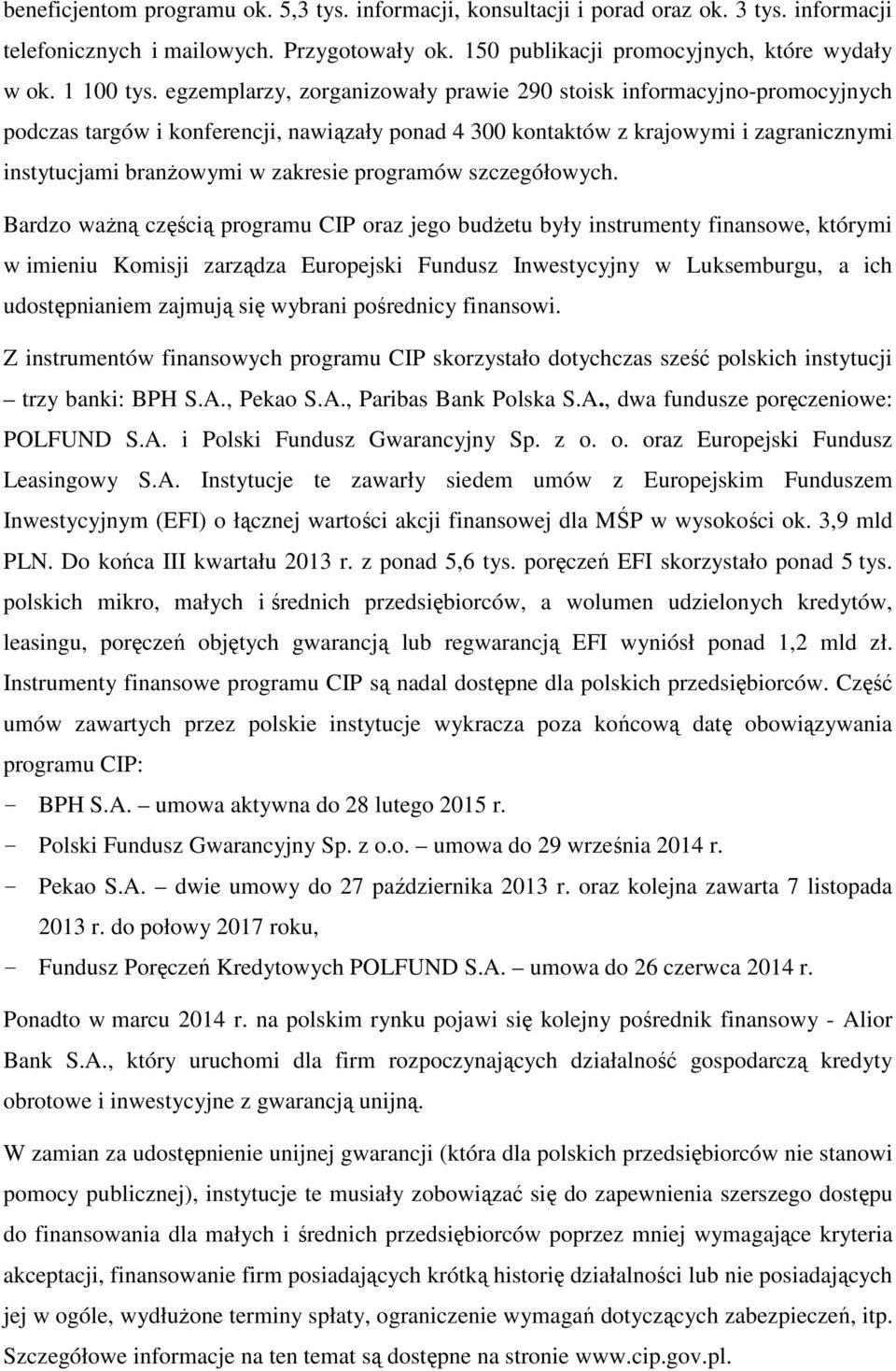 programów szczegółowych.