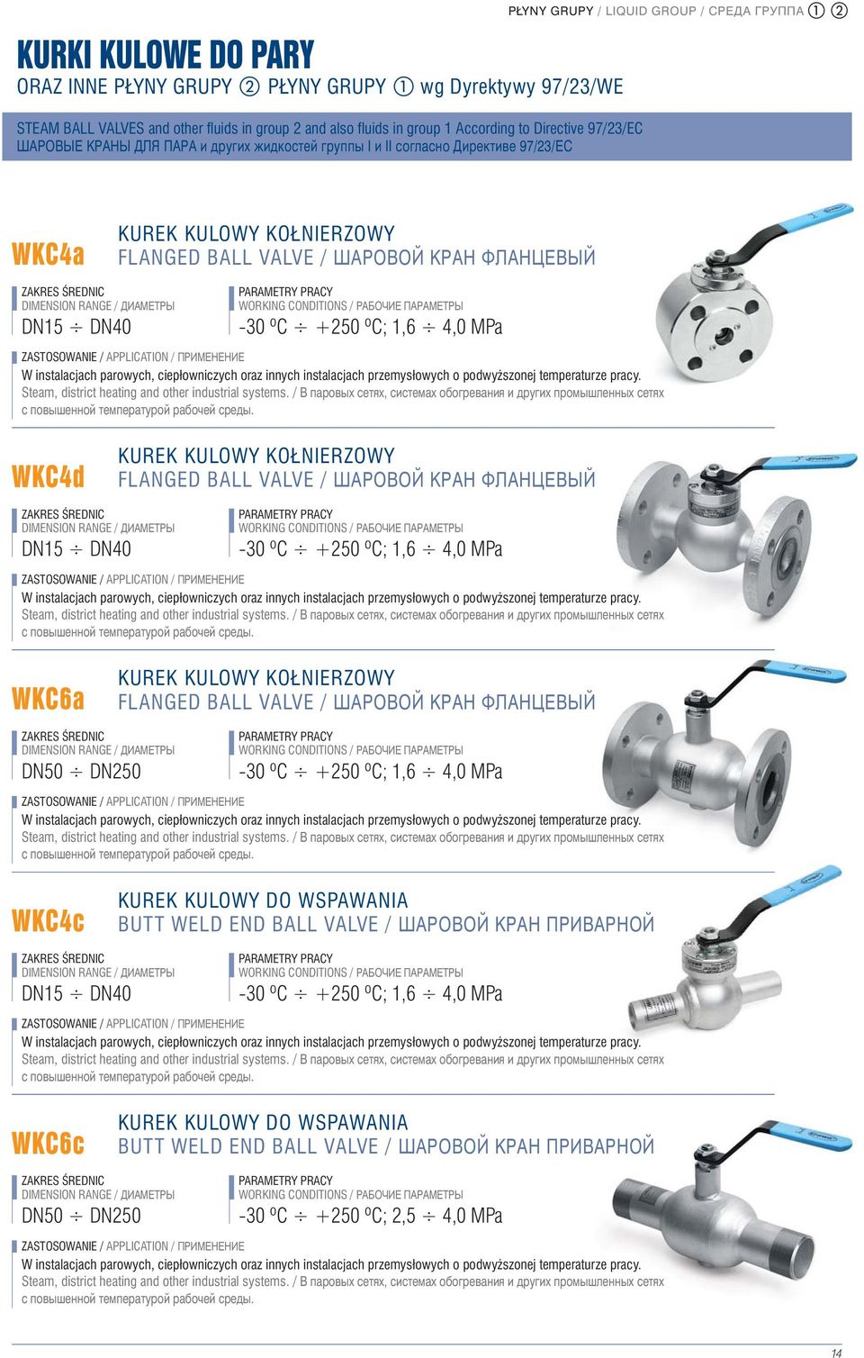 3 0 9 6 5 0 0 97/23/EC P 0 9YNY GRUPY / LIQUID GROUP / 0 5 0 0 0 5 0 2 0 7 0 2 1є7 1є7 WKC4a DN15 б DN40-30 0 2C б +250 0 2C; 1,6 б 4,0 MPa W instalacjach parowych, ciep 0 0owniczych oraz innych