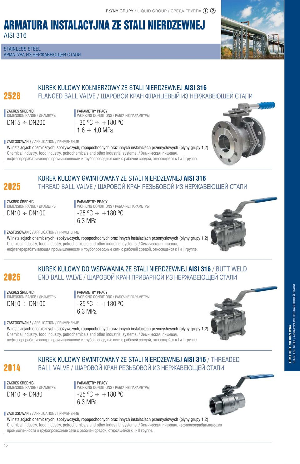 ropopochodnych oraz innych instalacjach przemys 0 0owych (p 0 0yny grupy 1,2). Chemical industry, food industry, petrochemicals and other industrial systems.