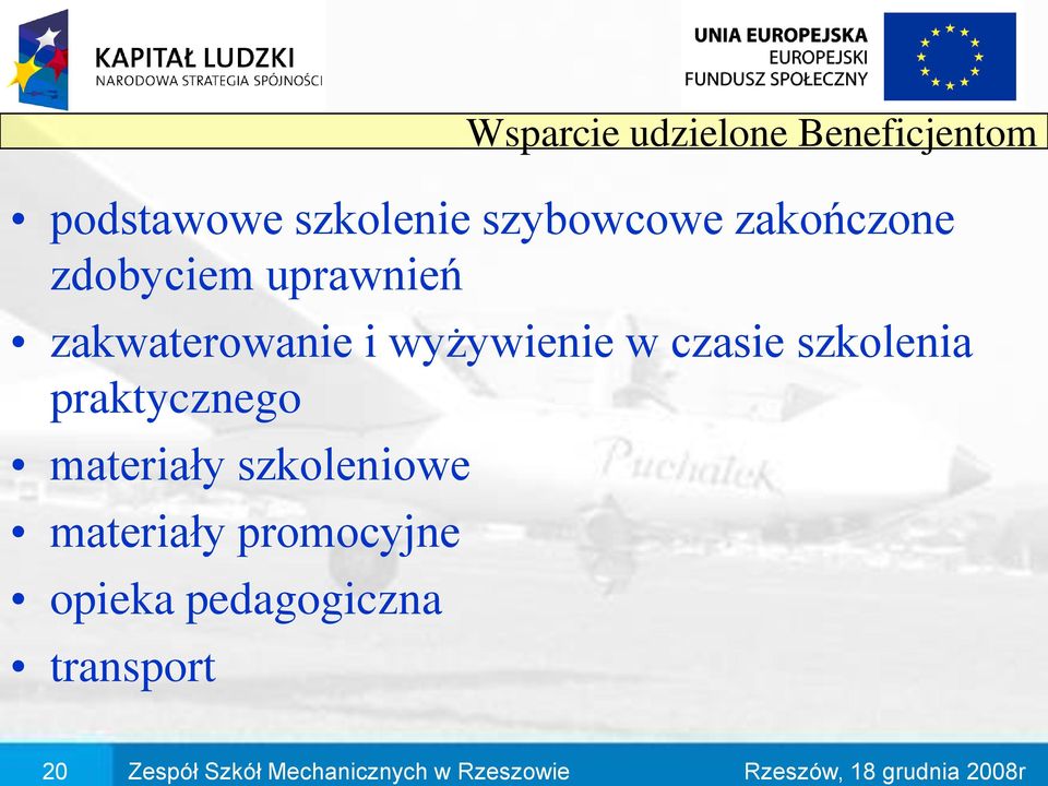 i wyżywienie w czasie szkolenia praktycznego materiały