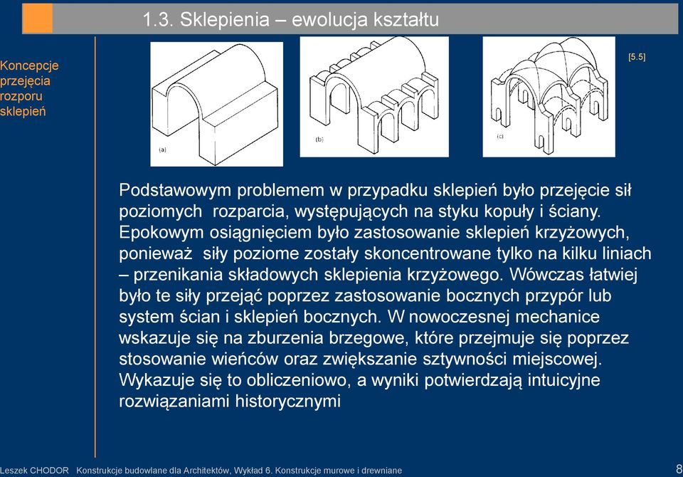 Wówczas łatwiej było te siły przejąć poprzez zastosowanie bocznych przypór lub system ścian i sklepień bocznych.