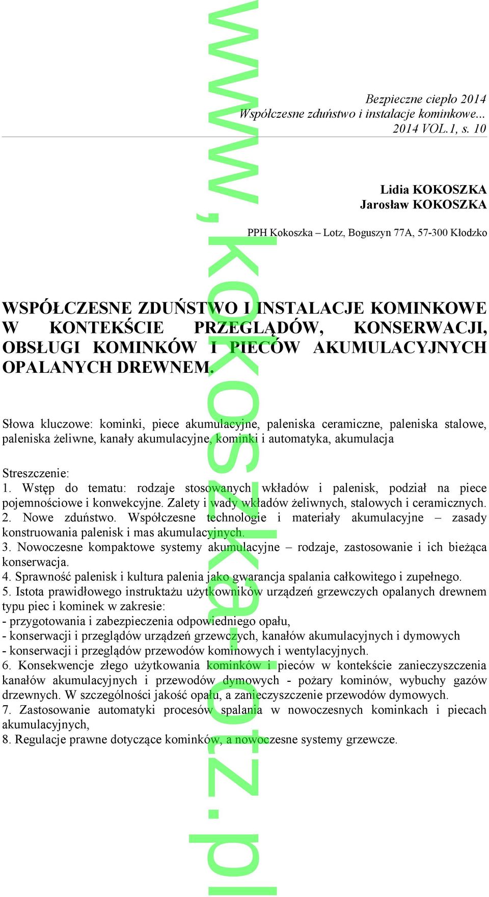 AKUMULACYJNYCH OPALANYCH DREWNEM.