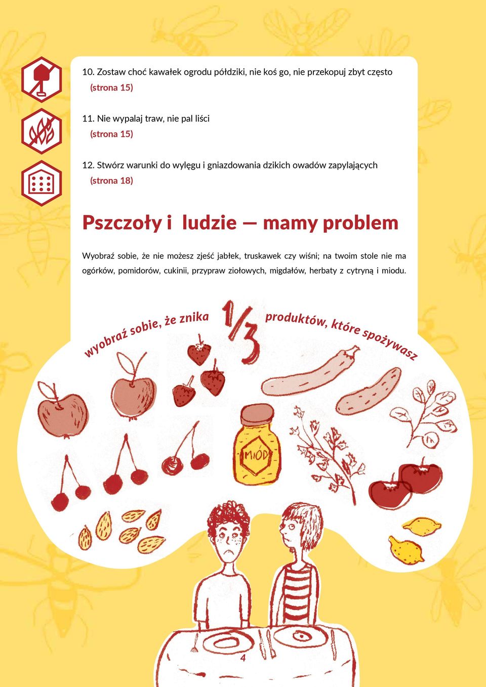 Stwórz warunki do wylęgu i gniazdowania dzikich owadów zapylających (strona 18) Pszczoły i ludzie mamy problem Wyobraź sobie, że nie