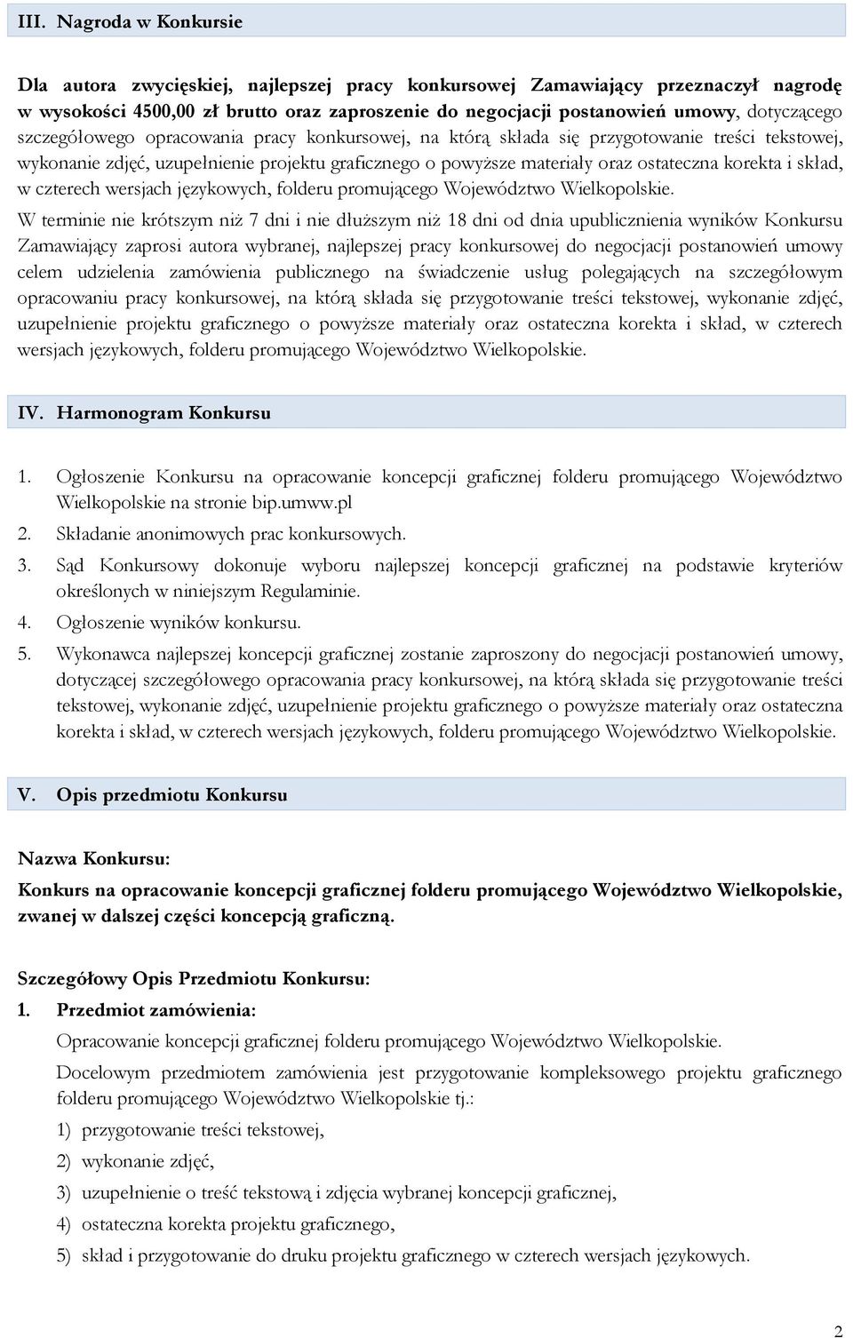 korekta i skład, w czterech wersjach językowych, folderu promującego Województwo Wielkopolskie.