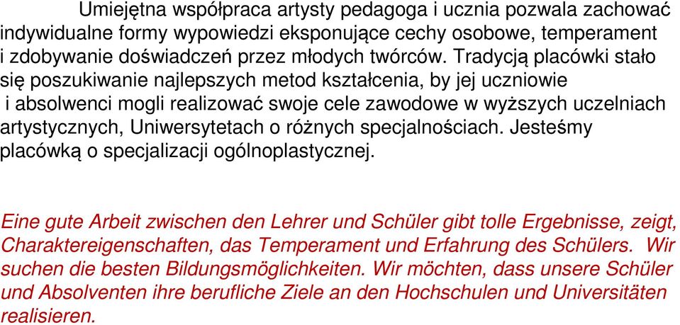 o różnych specjalnościach. Jesteśmy placówką o specjalizacji ogólnoplastycznej.