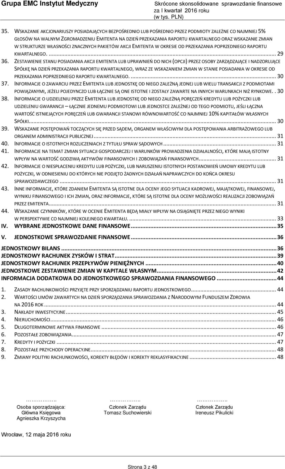 ZESTAWIENIE STANU POSIADANIA AKCJI EMITENTA LUB UPRAWNIEŃ DO NICH (OPCJI) PRZEZ OSOBY ZARZĄDZAJĄCE I NADZORUJĄCE SPÓŁKĘ NA DZIEŃ PRZEKAZANIA RAPORTU KWARTALNEGO, WRAZ ZE WSKAZANIEM ZMIAN W STANIE