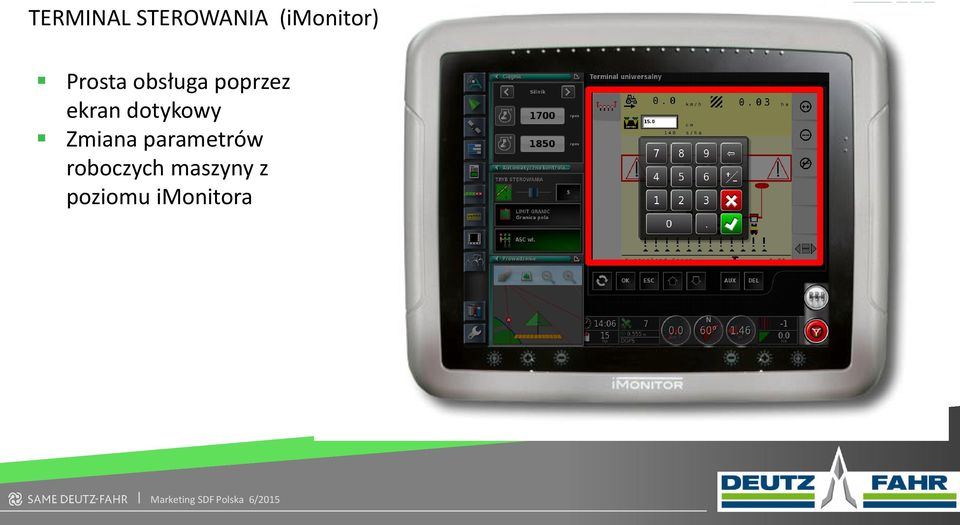 dotykowy Zmiana parametrów