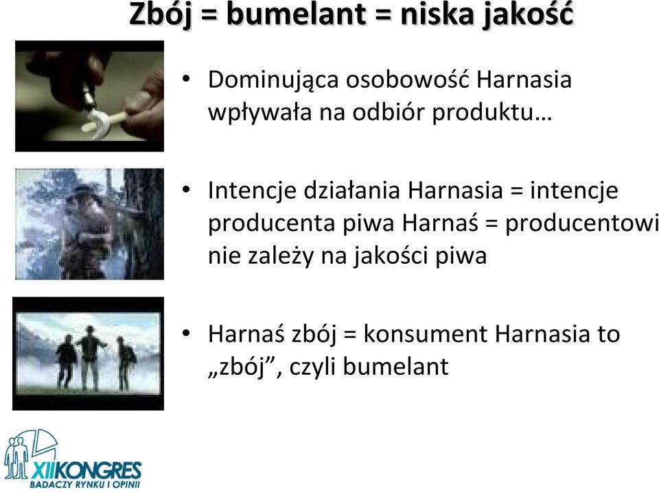 intencje producenta piwa Harnaś= producentowi nie zależy na