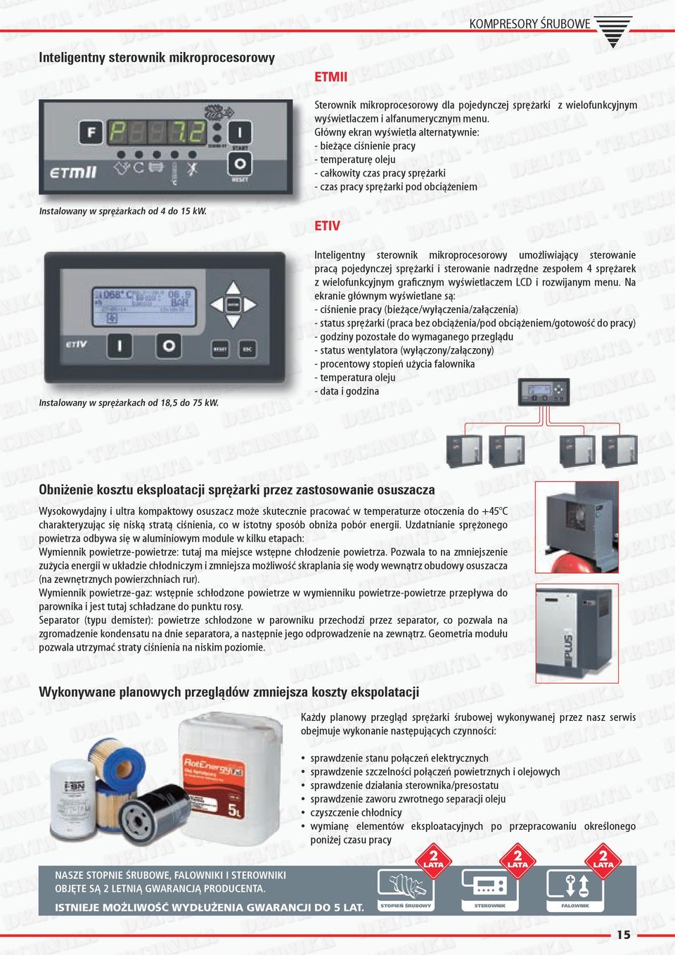 Instalowany w sprężarkach od 18,5 do 75 kw.