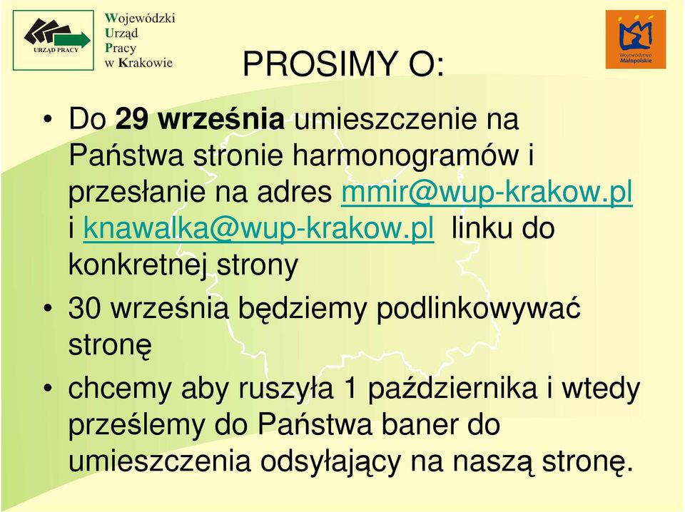 pl linku do konkretnej strony 30 września będziemy podlinkowywać stronę chcemy