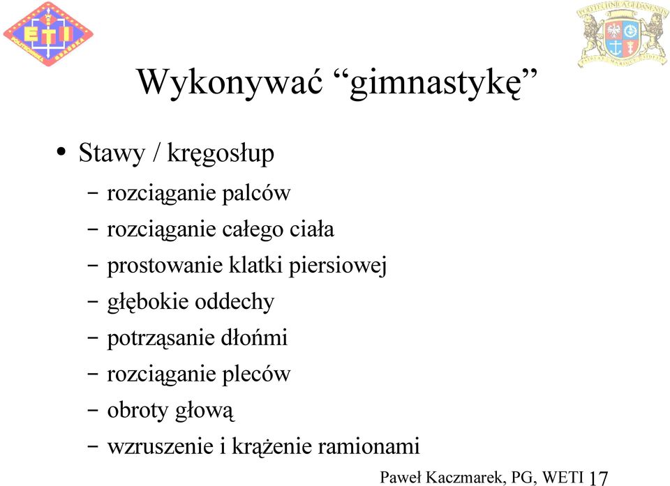 piersiowej głębokie oddechy potrząsanie dłońmi