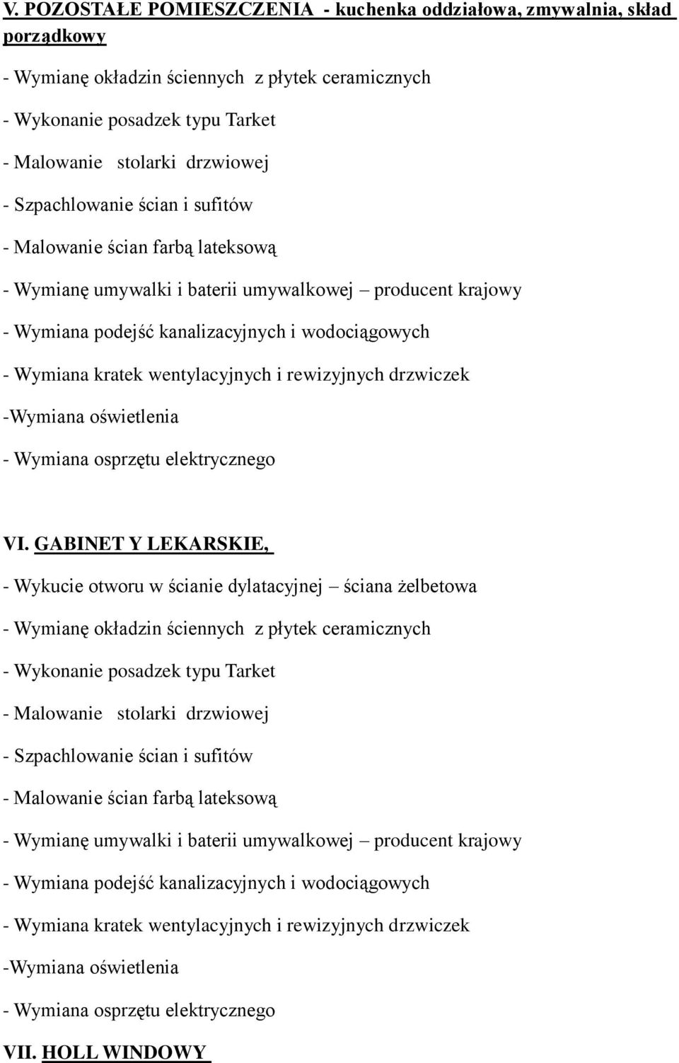 GABINET Y LEKARSKIE, - Wykucie otworu w