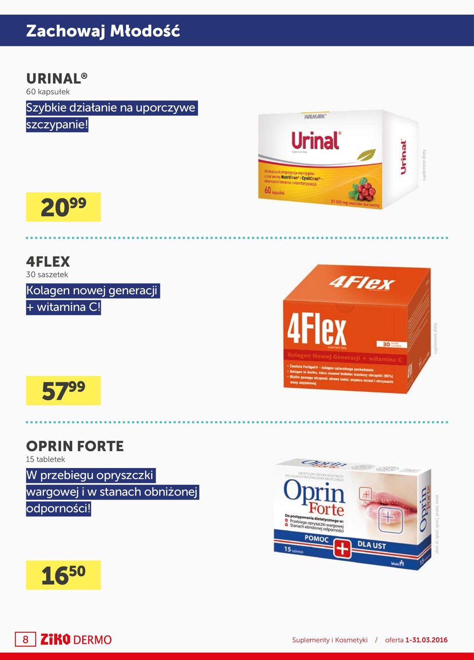 57 99 OPRIN FORTE 15 tabletek W przebiegu opryszczki wargowej i w stanach