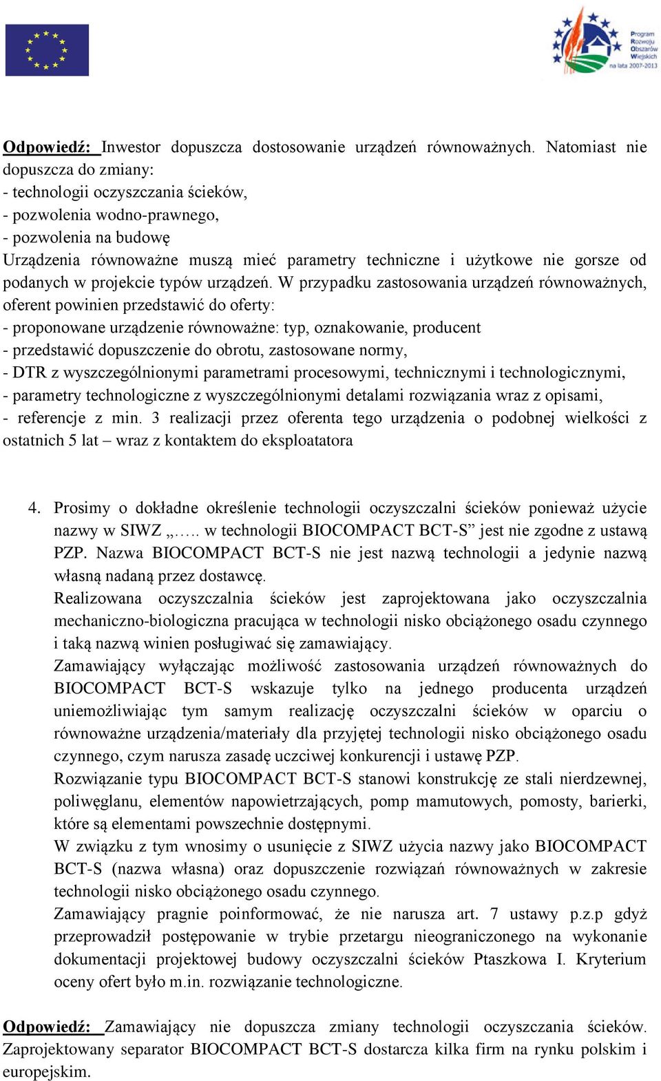 od podanych w projekcie typów urządzeń.