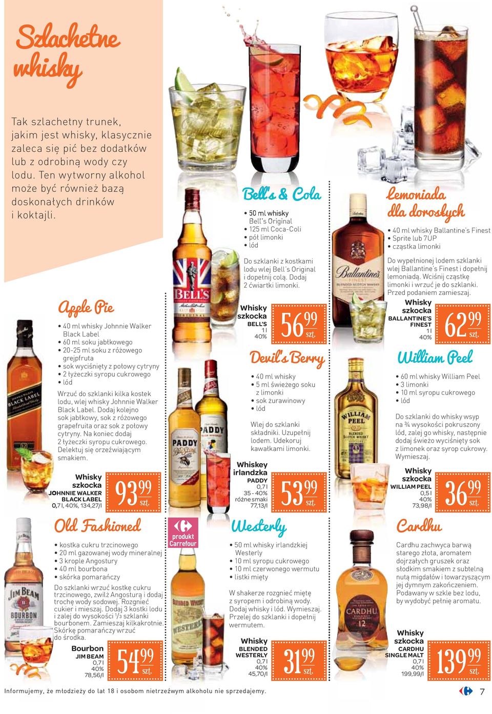 Apple Pie 40 ml whisky Johnnie Walker Black Label 60 ml soku jabłkowego 20-25 ml soku z różowego grejpfruta sok wyciśnięty z połowy cytryny 2 łyżeczki syropu cukrowego Wrzuć do szklanki kilka kostek