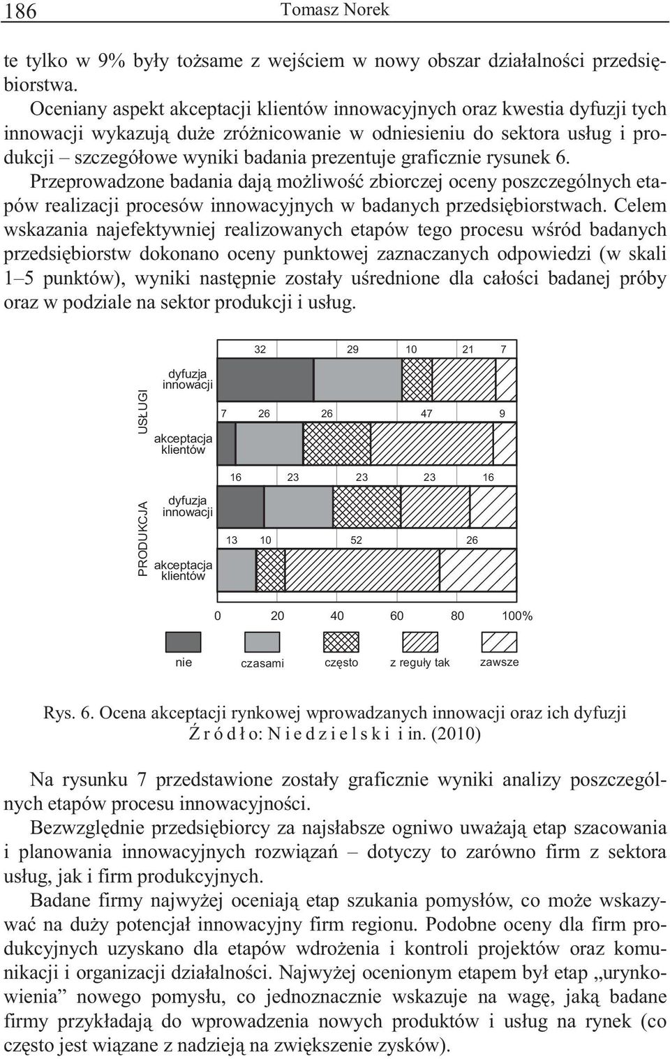 graficznie rysunek 6. Przeprowadzone badania daj moliwo zbiorczej oceny poszczególnych etapów realizacji procesów innowacyjnych w badanych przedsibiorstwach.