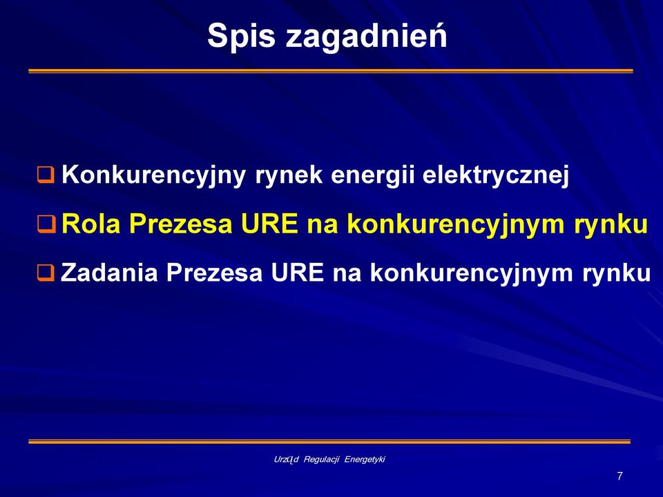 URE na konkurencyjnym rynku Zadania