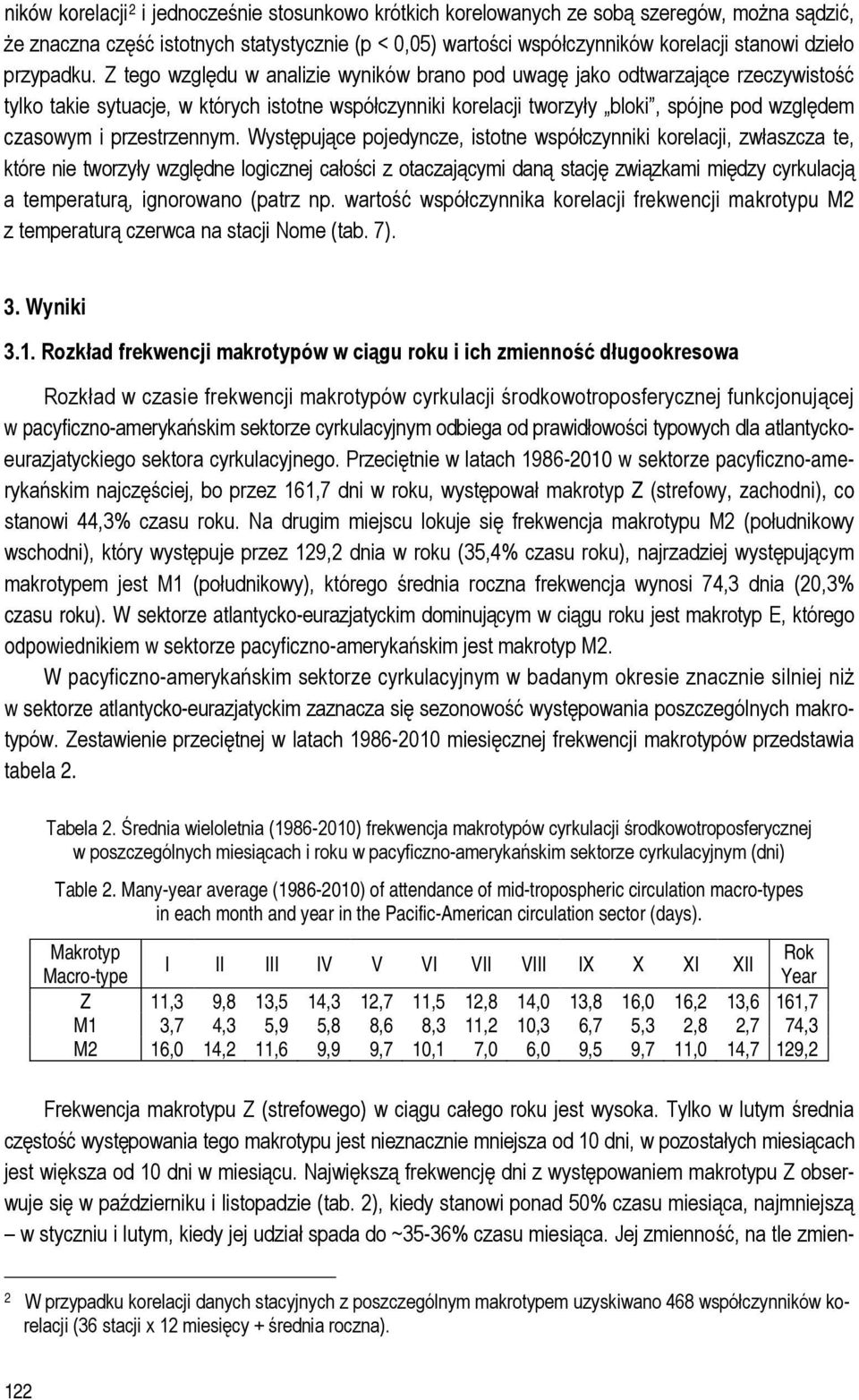 Z tego względu w analizie wyników brano pod uwagę jako odtwarzające rzeczywistość tylko takie sytuacje, w których istotne współczynniki korelacji tworzyły bloki, spójne pod względem czasowym i