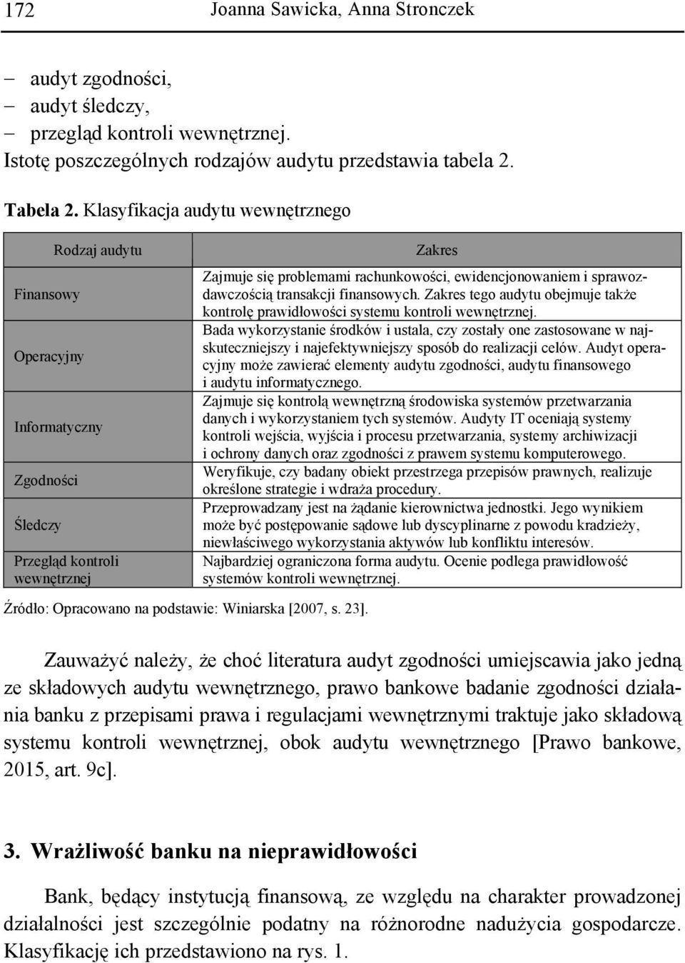 Zakres Zajmuje się problemami rachunkowości, ewidencjonowaniem i sprawozdawczością transakcji finansowych. Zakres tego audytu obejmuje także kontrolę prawidłowości systemu kontroli wewnętrznej.