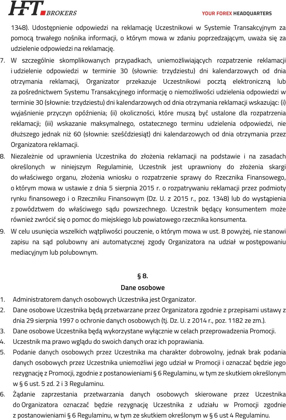reklamację. 7.