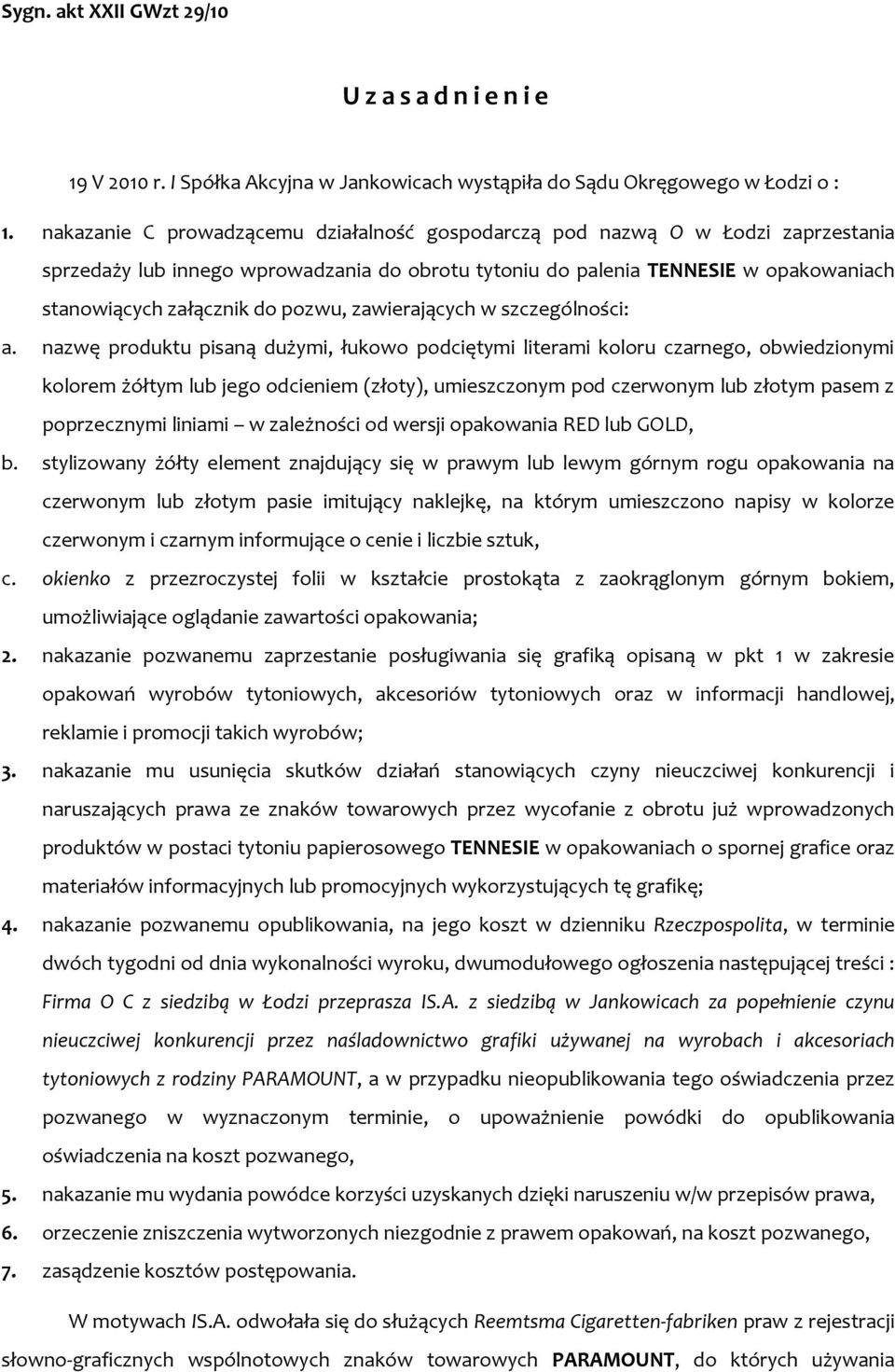 pozwu, zawierających w szczególności: a.