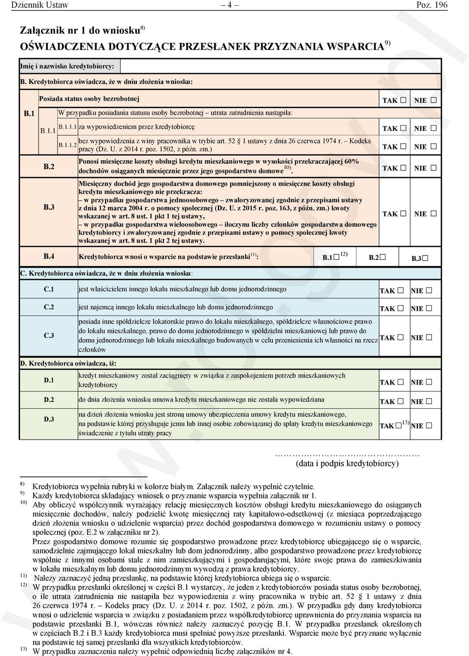 52 1 ustawy z dnia 26 czerwca 1974 r. Kodeks B.1.1.2 pracy (Dz. U. z 2014 r. poz. 1502, z późn. zm.