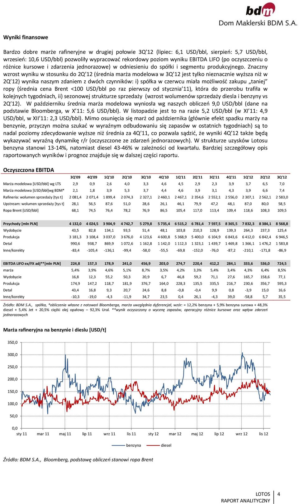 Znaczny wzrost wyniku w stosunku do 2Q 12 (średnia marża modelowa w 3Q 12 jest tylko nieznacznie wyższa niż w 2Q 12) wynika naszym zdaniem z dwóch czynników: i) spółka w czerwcu miała możliwość