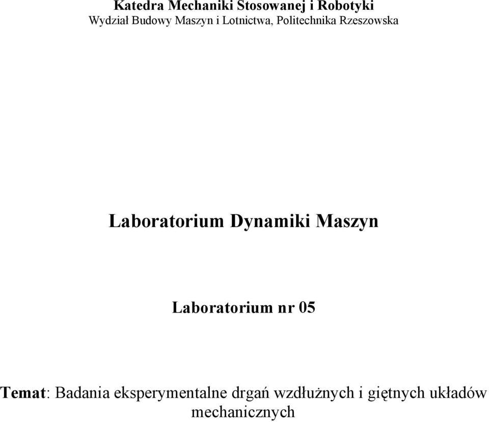 Badania eksperymentane drgań