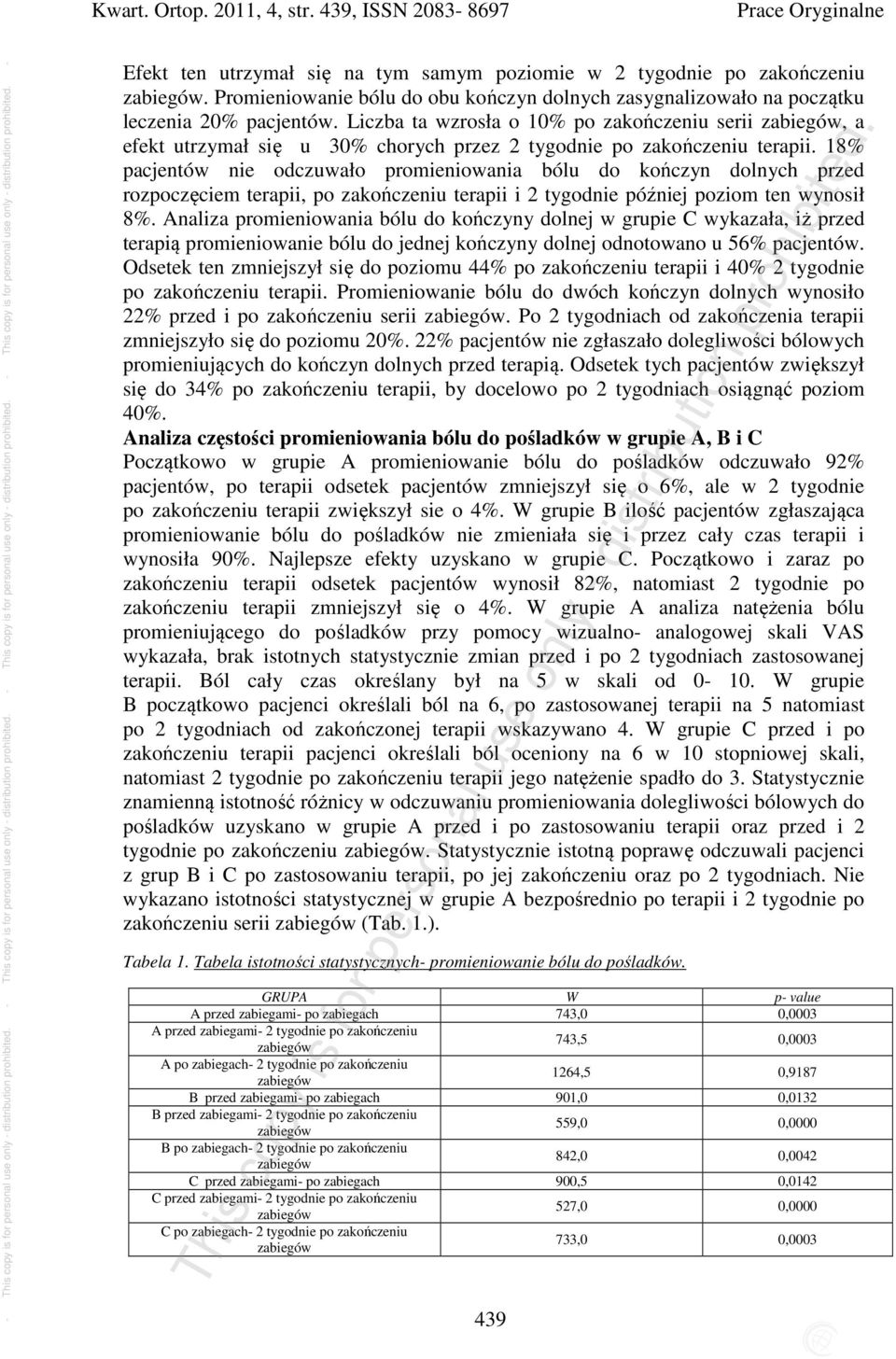 Liczba ta wzrosła o 10% po zakończeniu serii, a efekt utrzymał się u 30% chorych przez 2 tygodnie po zakończeniu terapii.